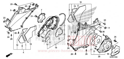 VERKLEIDUNG, STUFE/MOTOR, SEITENVERKLEIDUNG NC750DJ de 2018